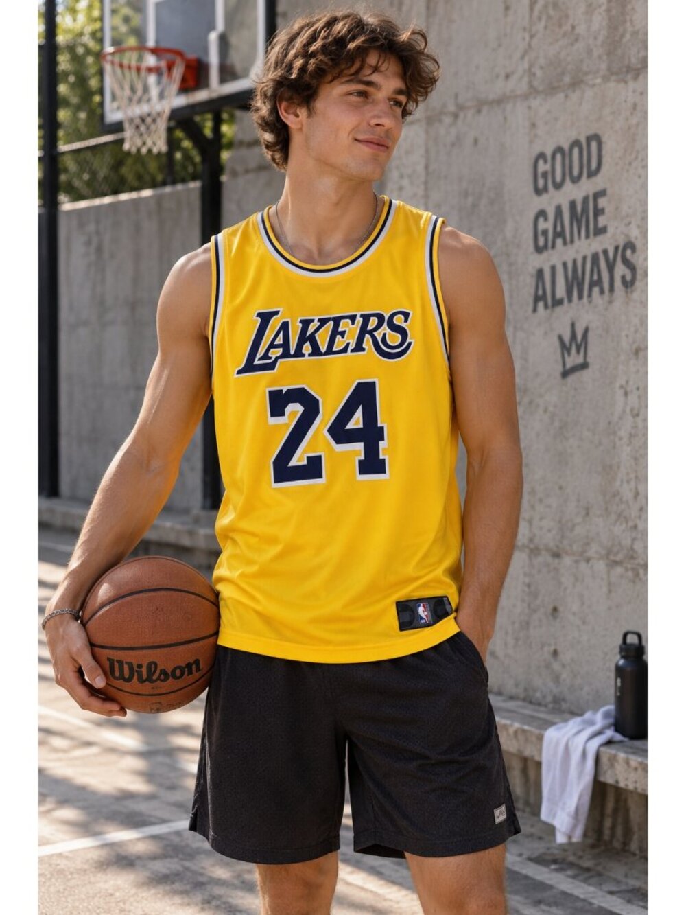 FANATICS Los Angeles Lakers #24 Kobe Bryant Gold Yellow Jersey NBA RARE Men's M